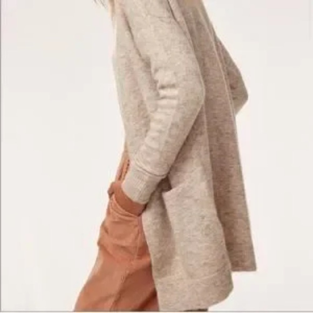 Wilfred Free Aronson Cream Open-Front Longline Cardigan, Alpaca Blend - Picture 2 of 9